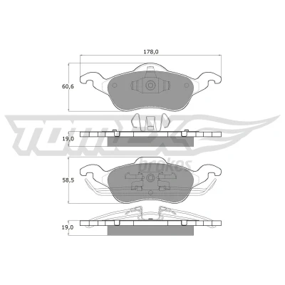 Imagen de TOMEX brakes TX 12 17 Juego de pastillas freno Eje delantero FORD: Focus Mk1 Hatchback, Berlina, Familiar