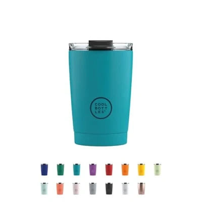 Imagen de Termo Café Bebidas Calientes 5 Horas y Frías 10 330 ml Vaso Térmico de Acero Inoxidable Libre BPA Tapa Hermética Diseño Antimanchas Vivid Turquoise Cool Bottles