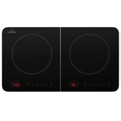Imagen de Klarstein Placa Vitroceramica Portatil, Vitro Eléctrica 2 Fuegos, Vitrocerámica Electrica 3500W, Placas Cocina, Cocina Fogones, Vitroceramicas, Encimera Cocinas