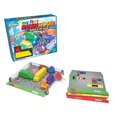 Imagen de Think Fun My First Rush Hour, Juego de Mesa, Cartas, Rompecabezas Educativo para Niños a partir los 3 años, con 30 retos únicos