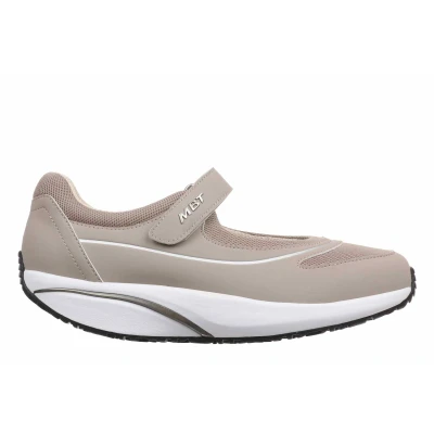 Imagen de MBT BARIDI 2 Bailarinas de Mujer. Zapatos para Caminar Anatómicas y Cómodos. Calzado Fisiológico Confort Estabilidad con Suela Curva. Manoletinas Casual Cierre adherente. Color Gris