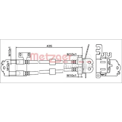 Imagen de METZGER 4111558 Latiguillos de Freno Eje trasero, centro 435 FORD: Transit V363 Bus