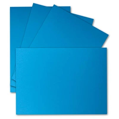Imagen de 75 tarjetas individuales DIN A6 10,5 x 14,8 cm 240 g/m² azul celeste cartón de arcilla papel para manualidades postales en blanco