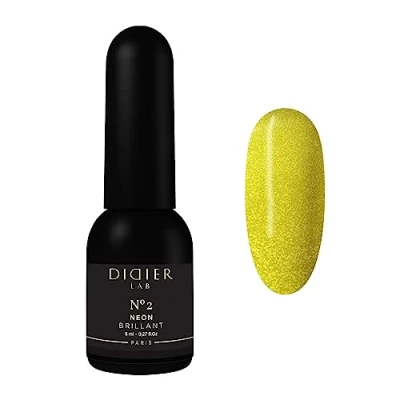 Imagen de Didier Lab Esmalte Semipermanente Neon Brillant No.2 Manicura Pedicura Profesional con Partículas Reflectantes Efecto brillo Reflectante Rico en Pigmento UV LED 8ml