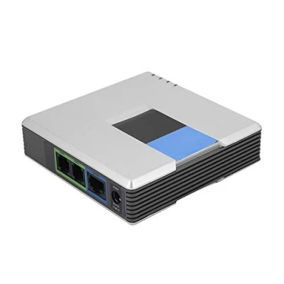 Imagen de Adaptador de teléfono VoIP para Voz sobre IP, Puerta Enlace con Internet 2 Puertos Interfaz Red RJ 45 Cable SIP RJ45 PAP2T(UE)