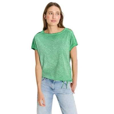 Imagen de CECIL B321509 Camiseta de algodón, Verde Limón Matcha, XS para Mujer
