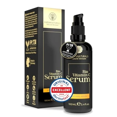 Imagen de BIO Serum Vitamina C 100ml +Ácido Hialurónico +Vitamina E +Pantenol 6 Veces Sérum Facial ✓ 100% Vegano&amp;BIO altamente dosificada y encapsulada para una piel limpia ✓Natural