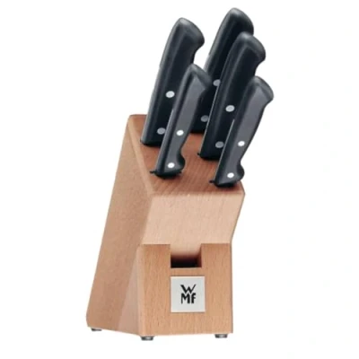 Imagen de WMF Juego de Cuchillos con Bloque Madera, 5 Piezas, colección Classic Line