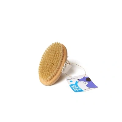 Imagen de martini SPA My Pet Cepillo de madera haya y cerdas naturales para el aseo animales, color beige, 1 unidad MADE IN ITALY