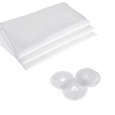 Imagen de Paquete de 3 mosquiteros para ventanas con 4 rollos cintas autoadhesivas, kit protección contra mosquitos, 1,5 m x 1,3 m, color blanco