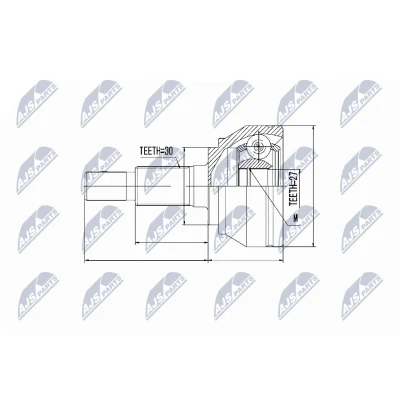 Imagen de NTY NPZ VW 027 Junta Homocinética Caja de cambios manual, Transmisión automática Eje delantero, izquierda, derecha