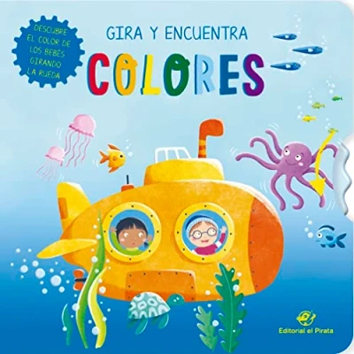 Imagen de Gira y encuentra Colores: Libro cartón con rueda para bebés 0 a 3 años Aprende colores motricidad: 1