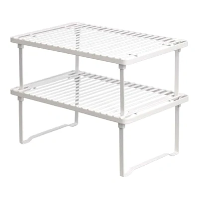 Imagen de Amazon Basics Estantes de cocina apilables para almacenaje, Blanco, 12.5 L x 8 D 4.5 H cm