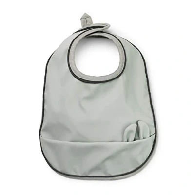 Imagen de Elodie Details Babero para bebé con bandeja colectora lavable Diseño escandinavo resistente al agua verde mineral,