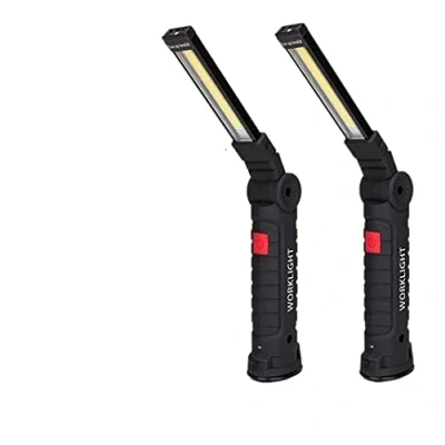 Imagen de KATSU Linterna Taller LED Recargable 2 Piezas, de Trabajo 360 Rotate 5 Modos Lámpara Inspección, Portátil con Base Magnética y Gancho para Cámping Emergencia