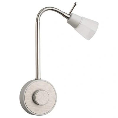 Imagen de SEBSON® Lámpara enchufe LED regulable, Acero inoxidable, Luz nocturna 2W, Lectura Pared flexible