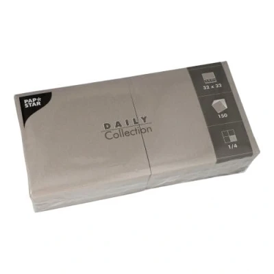 Imagen de 150 Servilletas Desechables de Papel &#039;&#039;Daily Collection&#039;&#039; Pliegue 14, 32 cm x cm, Color Gris