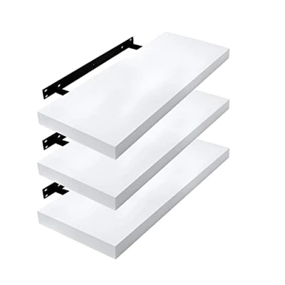 Imagen de EUGAD Juego de 3 Estantería Pared Madera Blanco Estante Flotante para Colgar Libro CD en Cocina Salon Dormitorio, 0049QJ 3, 60x22.9x3.8