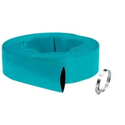 Imagen de Gardena set de mangueras planas 38 mm (1 ½ pulgada): manguera flexible agua, para bombas sumergibles, con abrazadera, resistencia a la presión 5 bar, 10 m (5005 20)