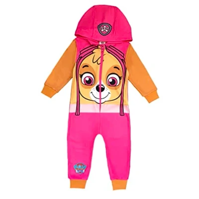 Imagen de Paw Patrol Skye Mameluco con capucha para niñas, color rosa, edad 18 meses 6 años, Skye, 2 3 Años