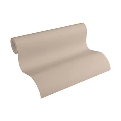 Imagen de A.S. Création 309167 3091 67 Papel pintado para pared, liso, 10,05 m x 0,53 m, beige y marrón, fabricado en Alemania