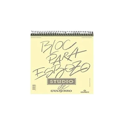 Imagen de Canson Guarro Esbozo, Papel de boceto blanco, Grando ligero, 90gsm, Espiralados sobre el lado corto, A4 21x29,7cm, Blanco natural, 100 hojas