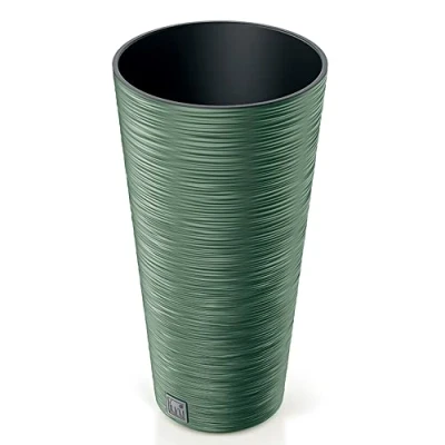 Imagen de Macetero color verde tierra, con depósito, colección FURU, de 30 x 57,5 cm, capacidad 15 L.