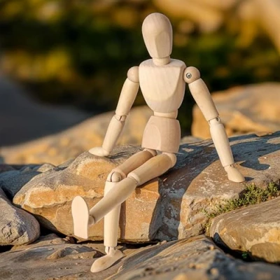 Imagen de Kurtzy Maniquí de Madera 30,5 cm Cuerpo Humano Figura Articulada para Dibujo Muñeco Articulaciones Flexibles Artista Articulado Unisex Bocetos y Pinturas