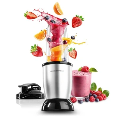 Imagen de GOURMETmaxx Nutrition Batidora Preparadora de batidos 4 uds. con jarra grande 700 ml y tapa para llevar 22.000 rpm Robot cocina batidos, smoothies, etc.