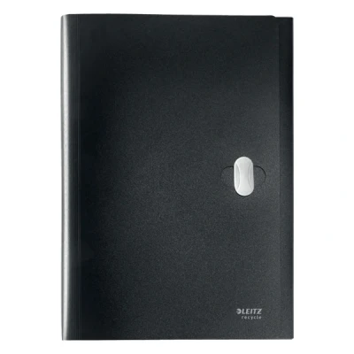 Imagen de Leitz Carpeta Acordeón Expansible A4 con 5 Compartimentos, Capacidad para 250 Hojas, 100% Reciclable, Plástico Opaco, Respetuosos el Medio Ambiente, Gama Recycle, Negro, 46240095