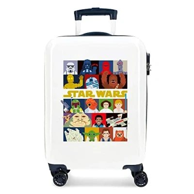 Imagen de Star wars The Child Characters Maleta de Cabina Blanco 38x55x20 cms Rígida ABS Cierre combinación Lateral 34L 2 kgs 4 Ruedas Dobles Equipaje Mano