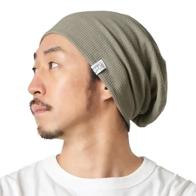 Imagen de CHARM Gorro para Hombre Mujer Beanie Gorros Grande Gorras Invierno Sombrero Slouchy Algodon Tela Waffle Antracita (Style B)