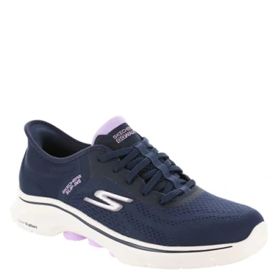 Imagen de Skechers Performance GO WALK 7 LACE UP Zapatillas para caminar, Mujer, Talla: 39.5, Navy/lavender Tela/tejido sintético