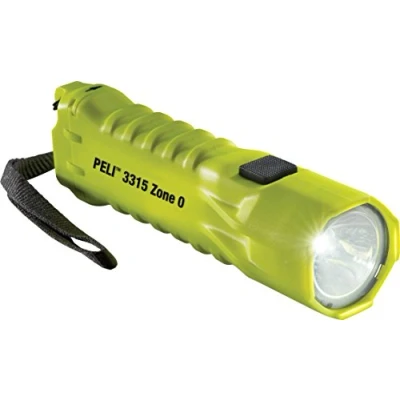 Imagen de PELI 3315Z0 Linterna LED de Seguridad intrínsica, Compacta y aprobada para ATEX Zona 0, IP67 estanca Resistente al Polvo, 138 Lúmenes, Color: Amarillo