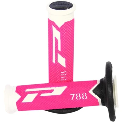 Imagen de Progrip PA078800WFXN MX 788 Puños para manillar (color blanco, rosa y negro)