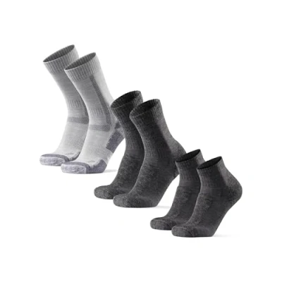 Imagen de DANISH ENDURANCE 3 Pack Mixto Calcetines Antiampollas Senderismo, Largos y Cortos, Ideales en Verano, Gris, 43 47