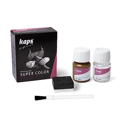Imagen de Tinte con Imprimación para Zapatos Y Bolsos Textiles de Cuero Natural Sintético, Kaps Super Color And Preparer, 70 Colores (152 nevada)