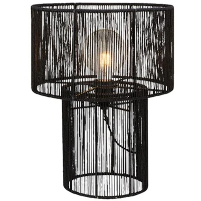 Imagen de Markslöjd Lámpara de mesa Soga, negra, yute, altura 40 cm