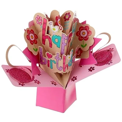 Imagen de Second Nature Tarjeta de felicitación para cumpleaños, diseño en 3D con texto inglés &quot;Happy birthday&quot;