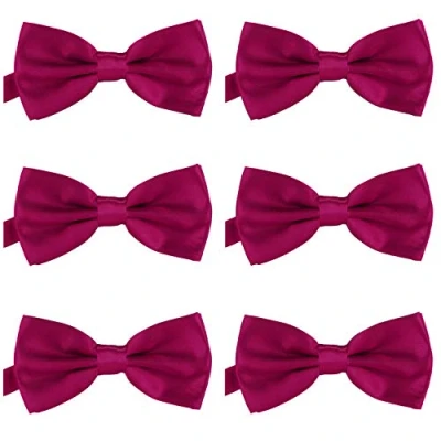 Imagen de DonDon Set de 6 Pajarita para hombre 12 x cm ajustable y lista usar Baya