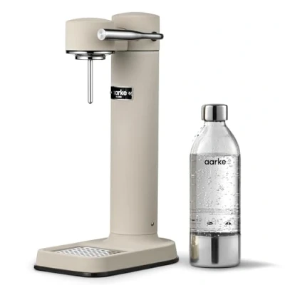 Imagen de Aarke Carbonator 3, Máquina para hacer Agua con Gas en Acero Inoxidable, incluye Botella 800ml, Edición Especial Sand
