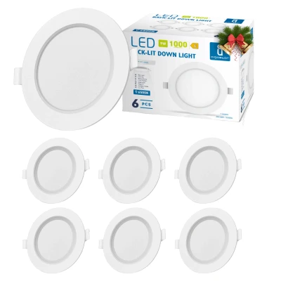 Imagen de Aigostar Foco empotrable Led techo,Iluminacion 9W equivalente 72W, Downlight Techo Redondo, 6500K Luz blanca fria, Ojos de buey led, Ф118 128mm, 6 pack