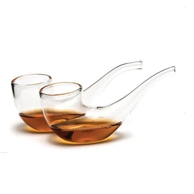 Imagen de Pipas Sippers 2 Pack Pipa Sipping Whisky, Scotch, vino, bebidas espirituosas de vidrio Cristalería Regalo para beber