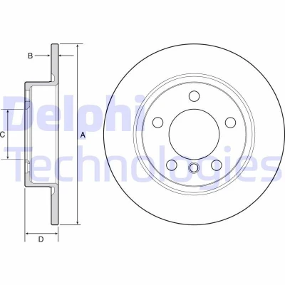 Imagen de DELPHI BG4561C Disco de freno 280 10 5 macizo revestido altamente carbonizado sin cojinete rueda, anillo sensor ABS MINI: Countryman, Paceman