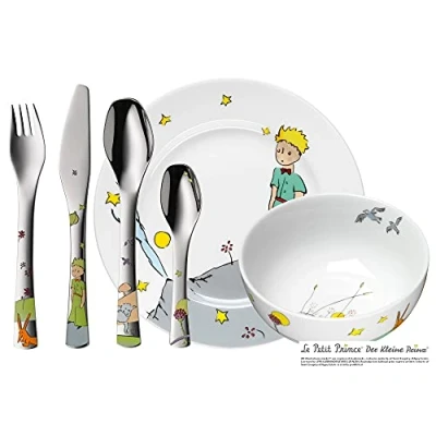 Imagen de WMF El Principito Vajilla para niños 6 Piezas, Incluye Plato, Cuenco y cubertería (Tenedor, Cuchillo de Mesa, Cuchara pequeña) Kids Infantil