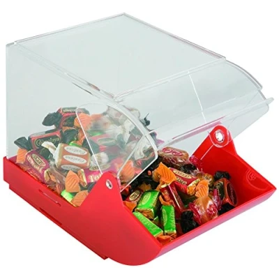 Imagen de APS Caja dispensadora Universal, Ideal como de Venta, con Tapa Frontal, Transparente Tapa, Cuenco apilable Altura: 15,5 cm, Rojo