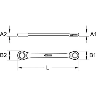 Imagen de KS Tools 503.4507 Llave de estrella doble carraca GEARplus, 17x19 mm