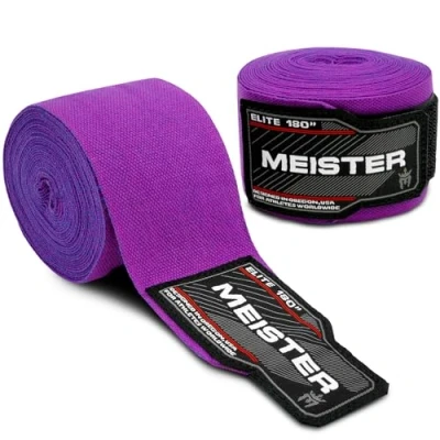 Imagen de Meister Elite Vendas Premium para Manos de Adulto 180&quot; (457cm) MMA y Boxeo (Par) Púrpura Real