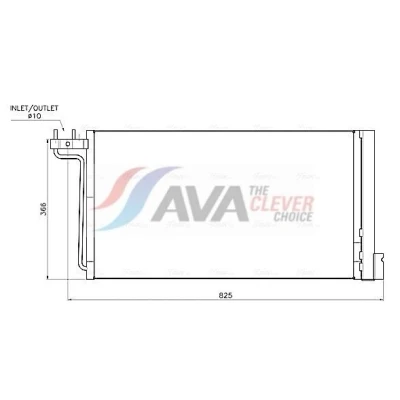 Imagen de AVA COOLING SYSTEMS FD5705D Condensador con secador Aluminio 722mm R134a FORD: FOCUS 3, Grand C Max