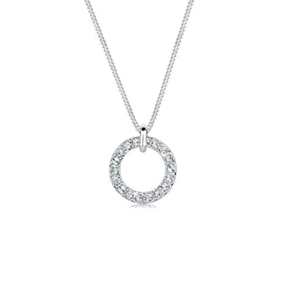 Imagen de Elli Collares Mujeres Geo Círculo Colgante con cristales en plata de ley 925